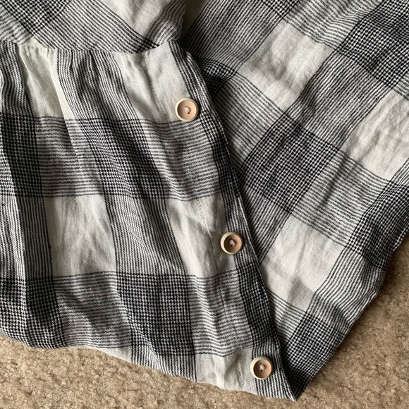 NWT Mango Linen Blend Midi Dress in Neutral Plaid - Picture 5 of 10